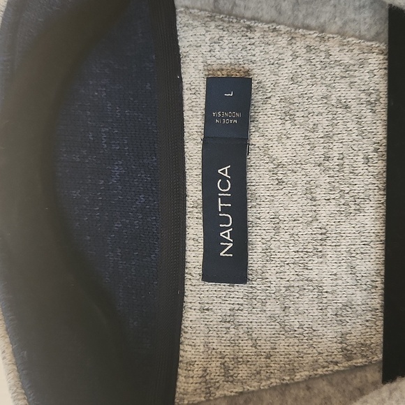 Nautica Men's Long Sleeve Heather Gray Fleece Pullover Jacket Size L/G - Picture 10 of 12